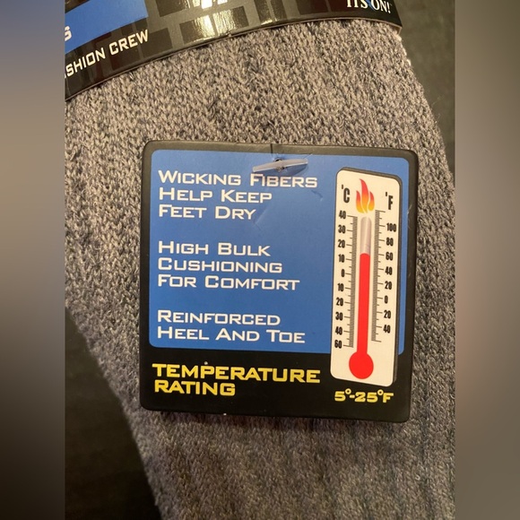 Hello Outdoors 2 Pair Full Cushion Crew Socks Gray Men’s 6-12 - Picture 3 of 4